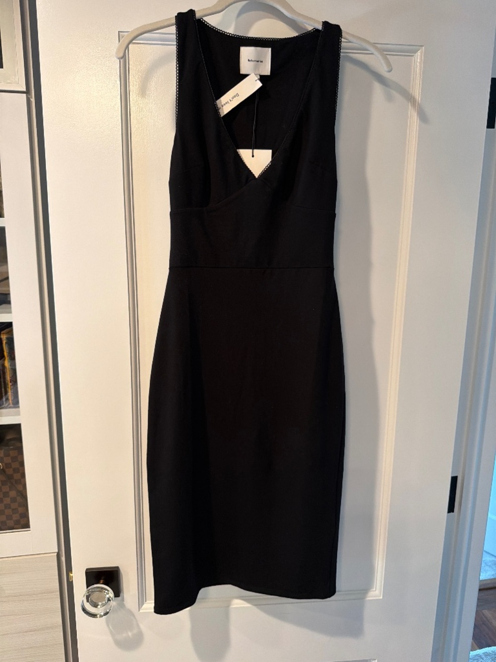 Reformation Joni Knit Dress Black - Size XS